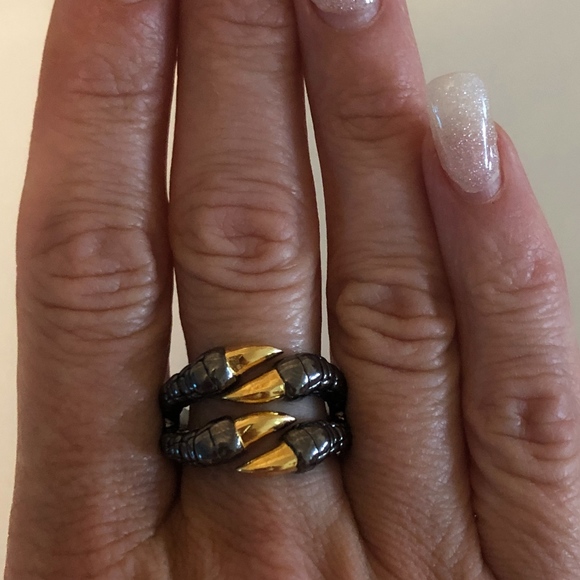 EFFY STERLING SILVER DRAGON CLAW RING SIZE 10 - Picture 2 of 4